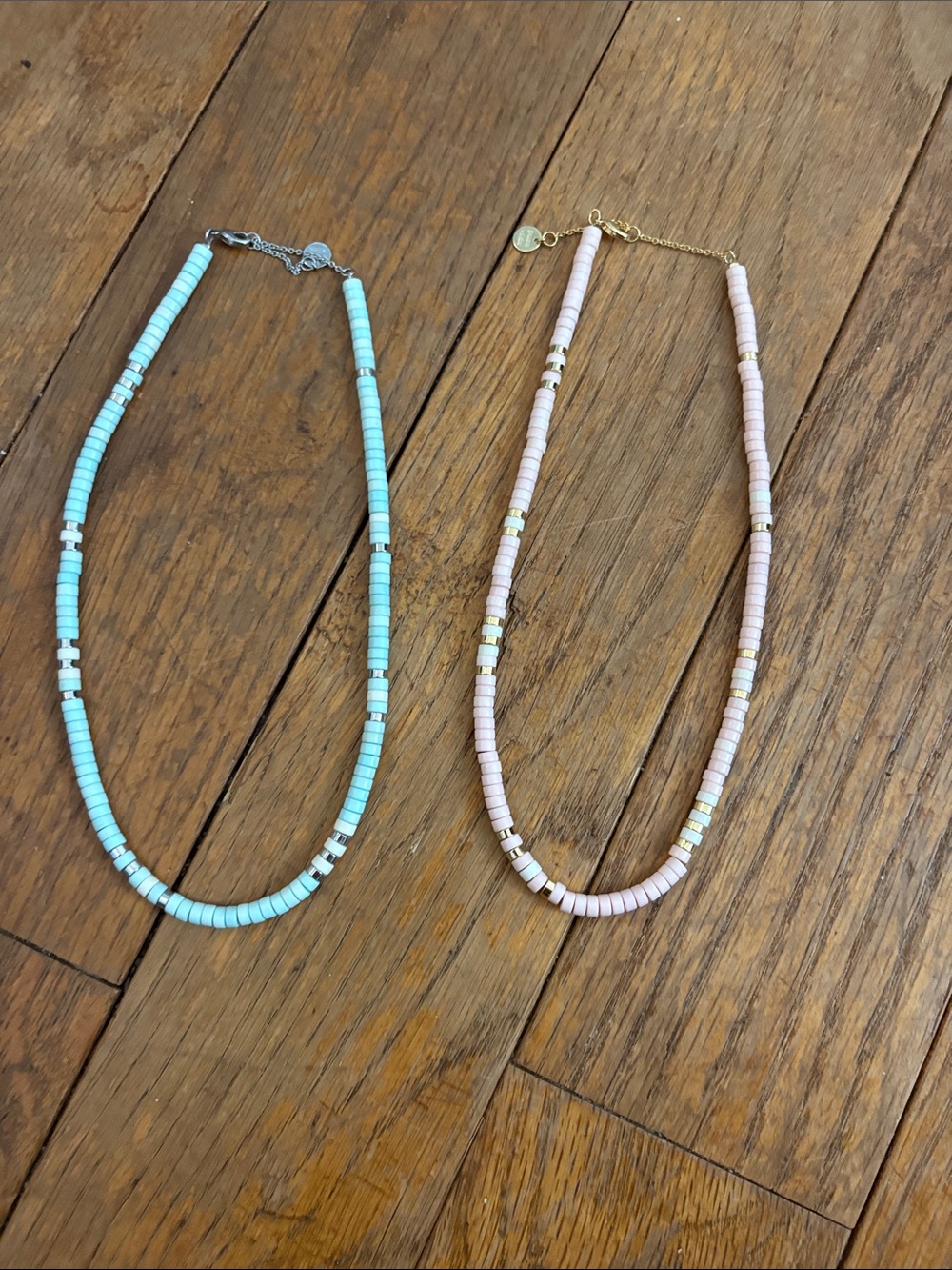 Delicate Pastel Bead Necklace pura vida - Mint and Blush